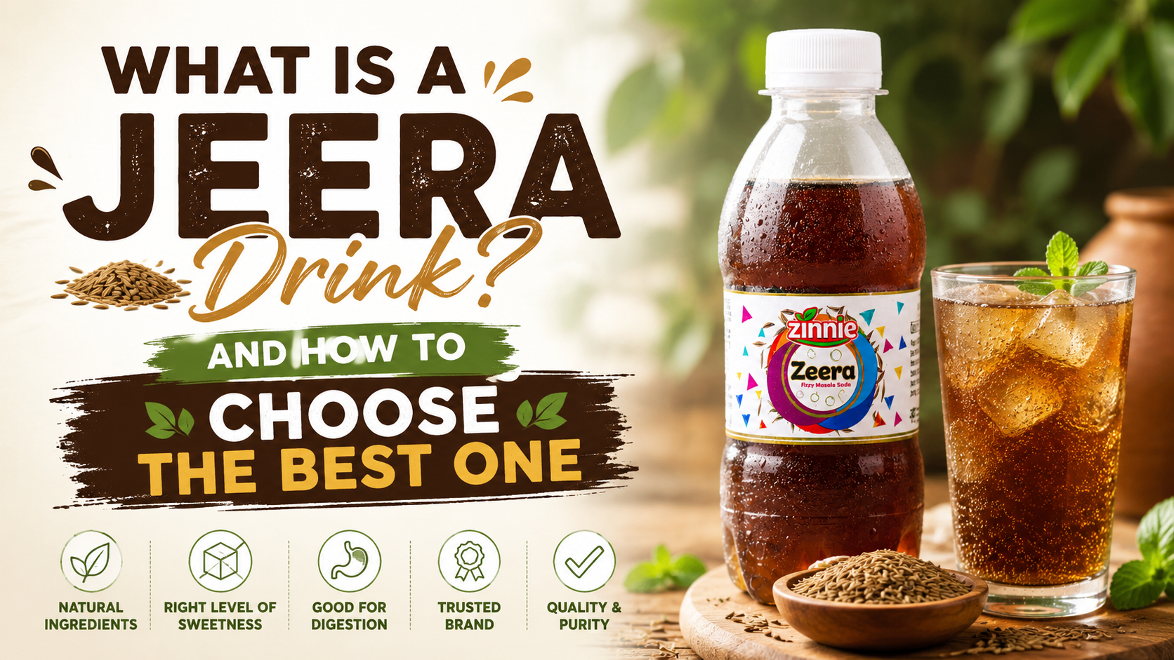 Jeera drink bottle refreshing summer beverage with cumin soda benefits